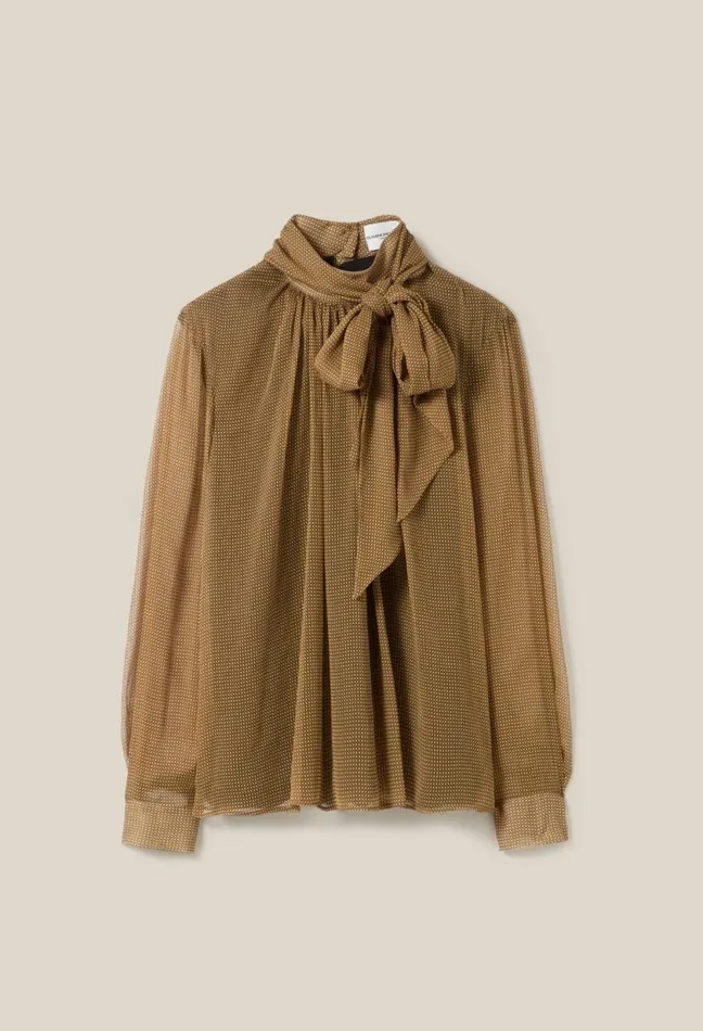 Claudie Pierlot Fluid Check TieNeck Blouse Clothes Tops And Shirts