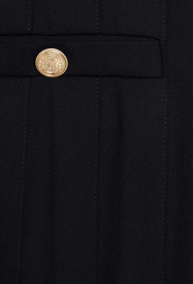 Claudie Pierlot Navy Blue Loosefit Creased Trousers Clothes Jeans And Trousers