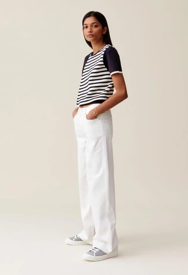 Claudie Pierlot Short Striped Jumper Clothes Knitwear And Cardigans