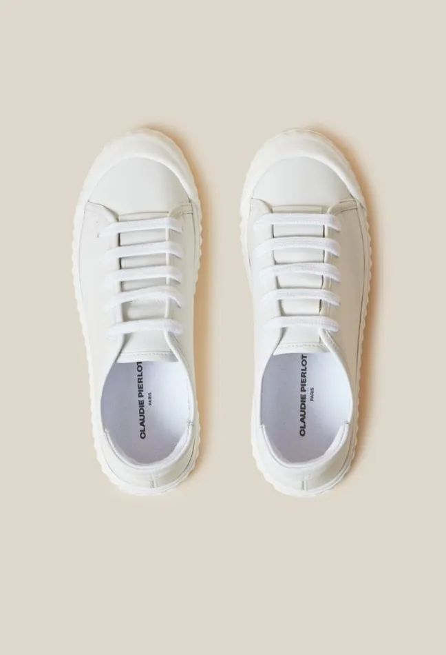 Claudie Pierlot White Leather Trainers Shoes Sneakers