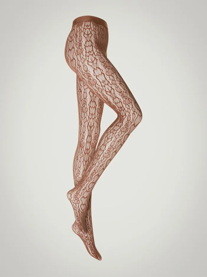 Croco Net Tights Coffe Women Wolford Tights