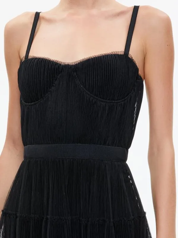Dresses Women Alice Olivia DEENA PLEATED MAXI DRESS WITH HOT PANT Black