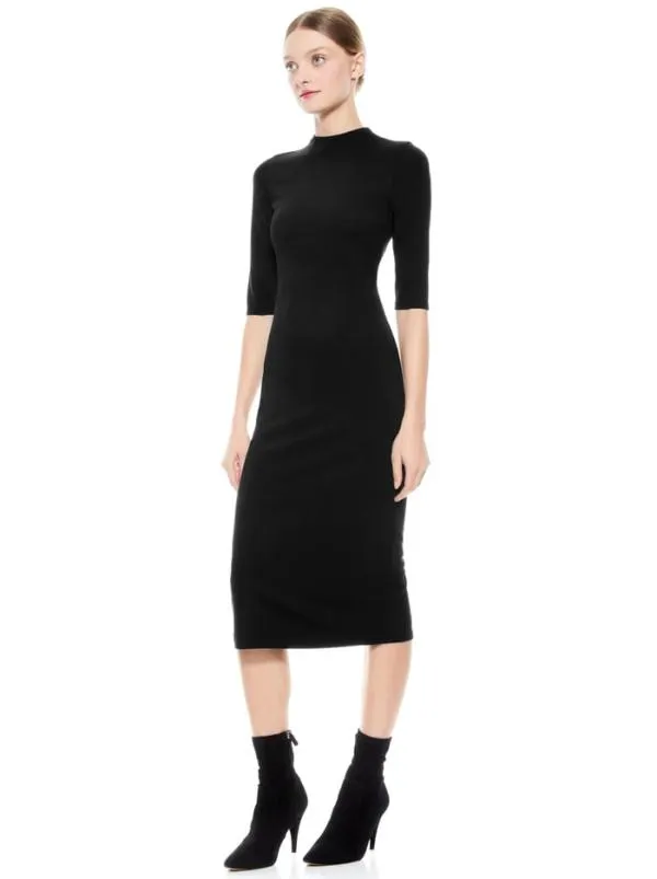 Dresses Women Alice Olivia DELORA FITTED MIDI DRESS Black