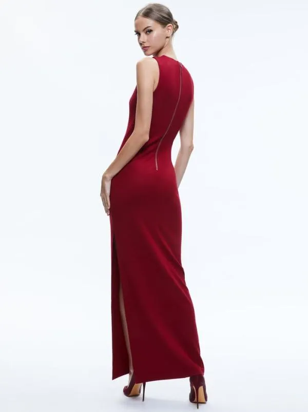 Dresses Women Alice Olivia DELORA SLEEVELESS MAXI DRESS Bordeaux