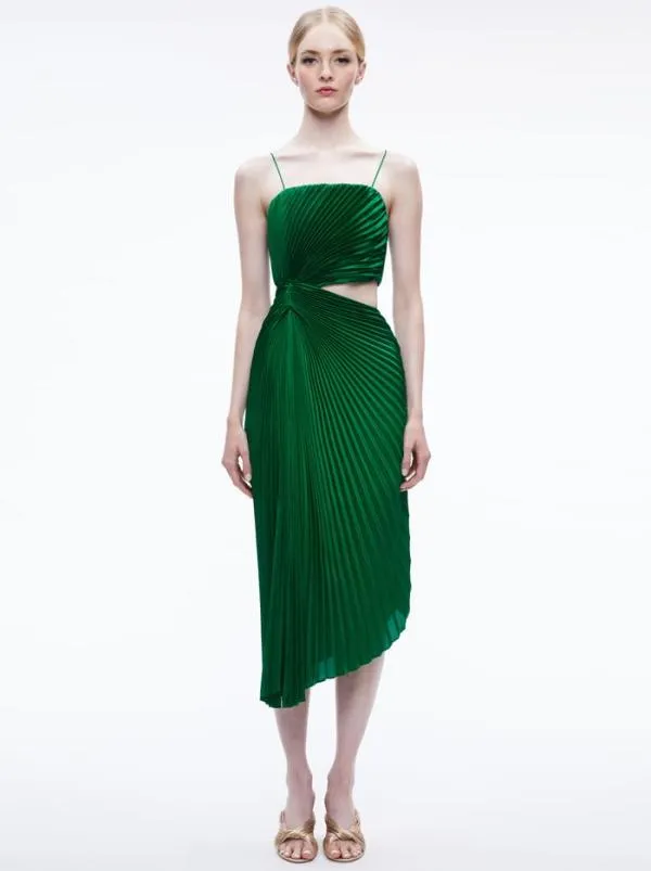 Dresses Women Alice Olivia FAYETH CUT OUT ASYMMETRICAL HEM MIDI DRESS Emerald Dresses Women Alice Olivia FAYETH CUT OUT ASYMMETRICAL HEM MIDI DRESS Emerald