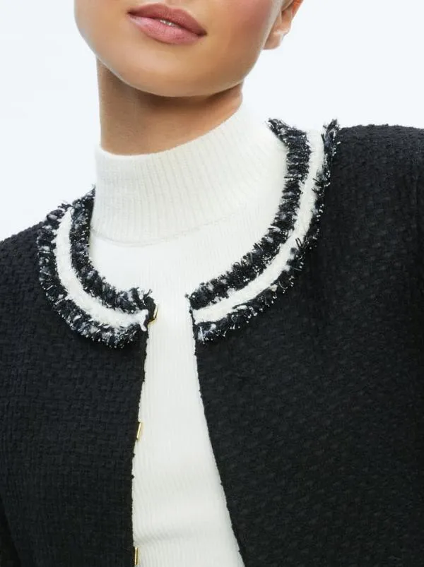 Dresses Women Alice Olivia KIDMAN TWOFER TWEED JACKET Blackoff White