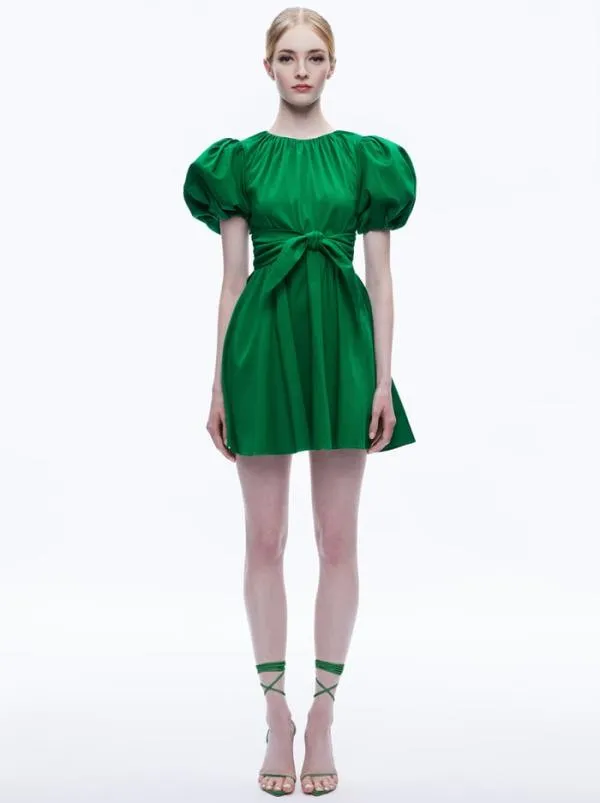 Dresses Women Alice Olivia KYLAN PUFF SLEEVE MINI DRESS Emerald
