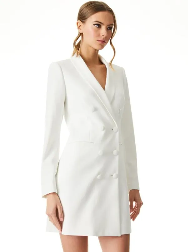 Dresses Women Alice Olivia KYRIE TUXEDO DRESS Off White