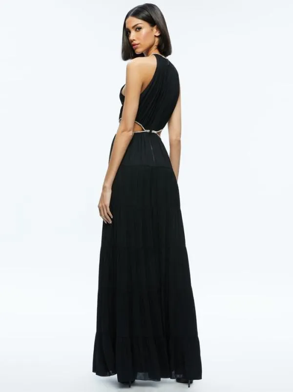 Dresses Women Alice Olivia MYRTICE EMBELLISHED CUT OUT MAXI DRESS Black