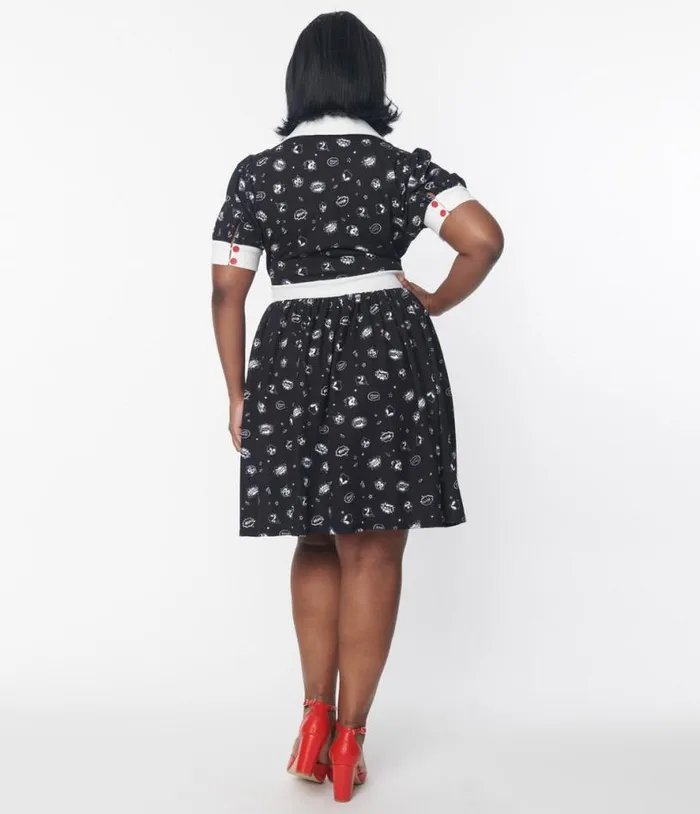 Felix The Cat X Felix Comic Flare Dress DressesPlus Unique Vintage Pocket Dresses