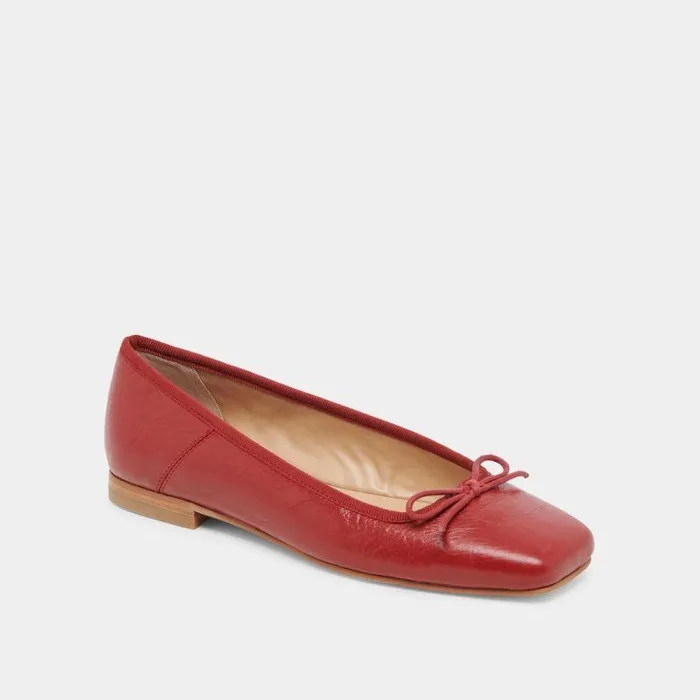 Flats and Loafers Shop Dolce Vita Anisa Ballet Flats Red Crinkle Patent Red Crinkle Patent