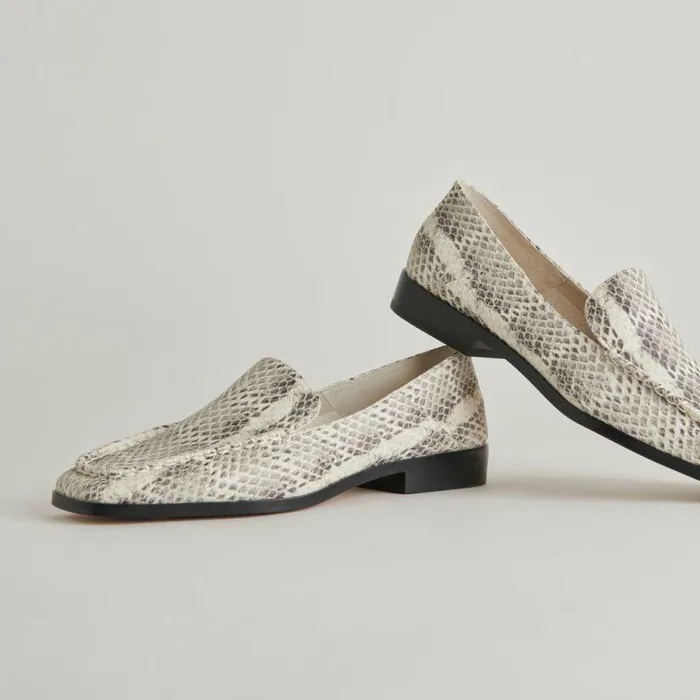 Flats and Loafers Shop Dolce Vita Beny Flats Grey White Snake Embossed Women039s Grey White Flats Grey White Snake Embossed