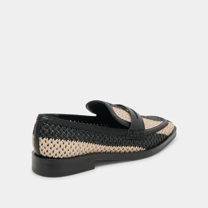 Flats and Loafers Shop Dolce Vita Halley Flats Black Multi Raffia Black Multi Raffia