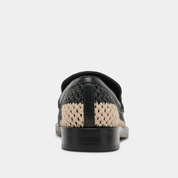 Flats and Loafers Shop Dolce Vita Halley Flats Black Multi Raffia Black Multi Raffia