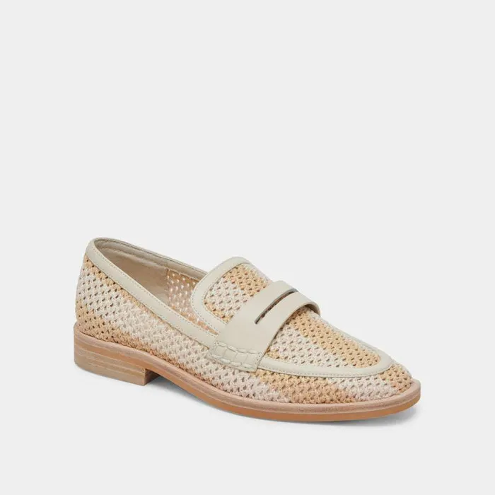 Flats and Loafers Shop Dolce Vita Halley Flats Ivory Multi Raffia Ivory Multi Raffia