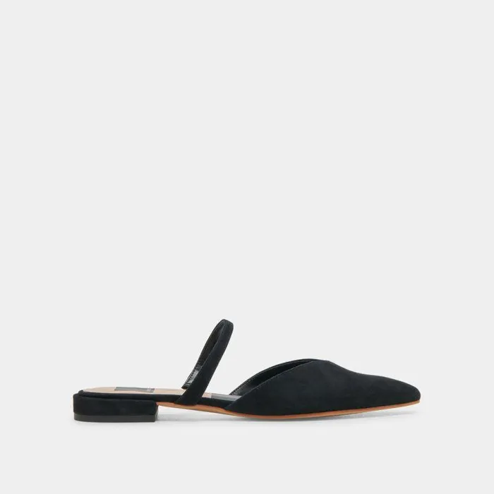 Flats and Loafers Shop Dolce Vita Kanika Wide Flats Onyx Suede Onyx Suede