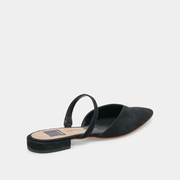 Flats and Loafers Shop Dolce Vita Kanika Wide Flats Onyx Suede Onyx Suede