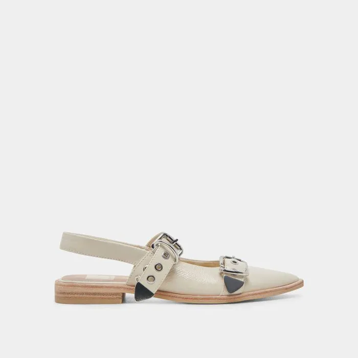 Flats and Loafers Shop Dolce Vita Labell Flats Ivory Crinkle Patent Ivory Crinkle Patent