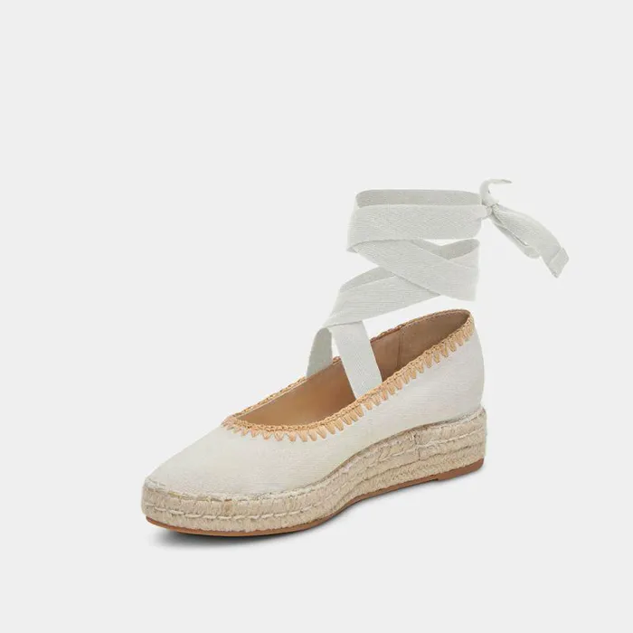 Flats and Loafers Shop Dolce Vita Morgan Flats Ivory Canvas Ivory Canvas