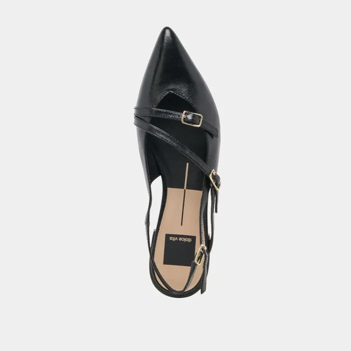 Flats and Loafers Shop Dolce Vita Pamla Flats Black Crinkle Patent Black Crinkle Patent