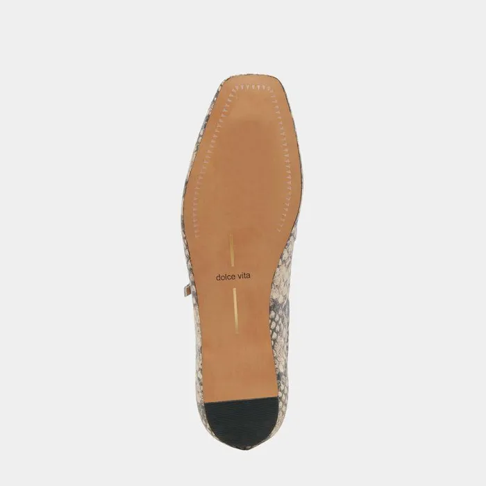 Flats and Loafers Shop Dolce Vita Reyes Ballet Flats Black White Snake Embossed Snake Ballet Flats Black White Snake Embossed