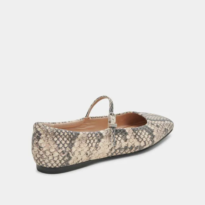 Flats and Loafers Shop Dolce Vita Reyes Ballet Flats Black White Snake Embossed Snake Ballet Flats Black White Snake Embossed