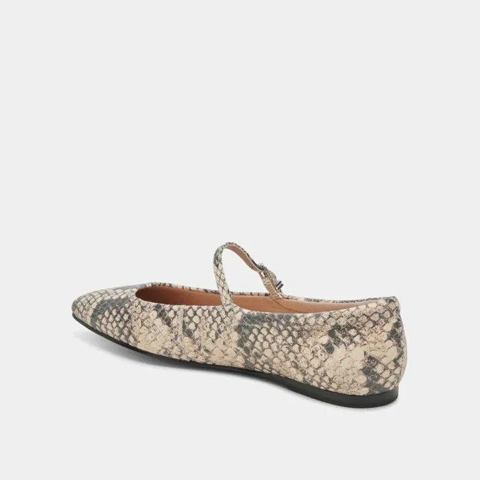 Flats and Loafers Shop Dolce Vita Reyes Ballet Flats Black White Snake Embossed Snake Ballet Flats Black White Snake Embossed