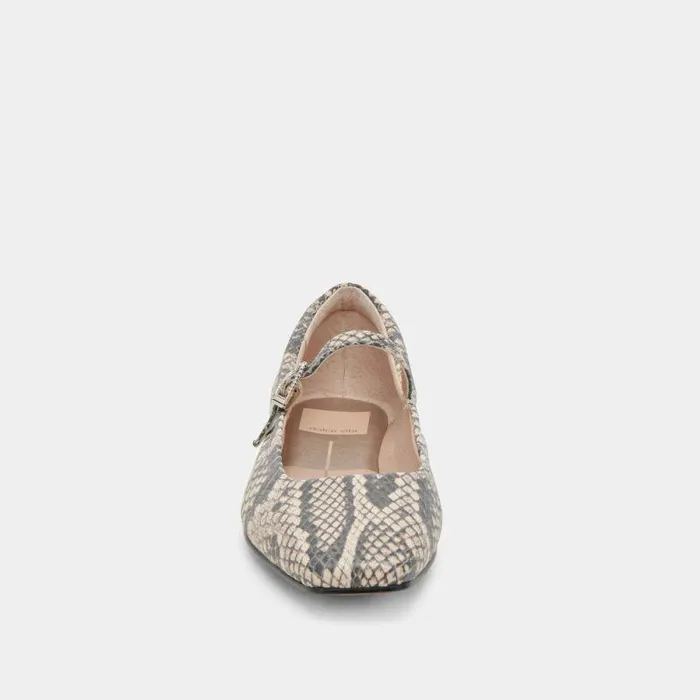 Flats and Loafers Shop Dolce Vita Reyes Ballet Flats Black White Snake Embossed Snake Ballet Flats Black White Snake Embossed