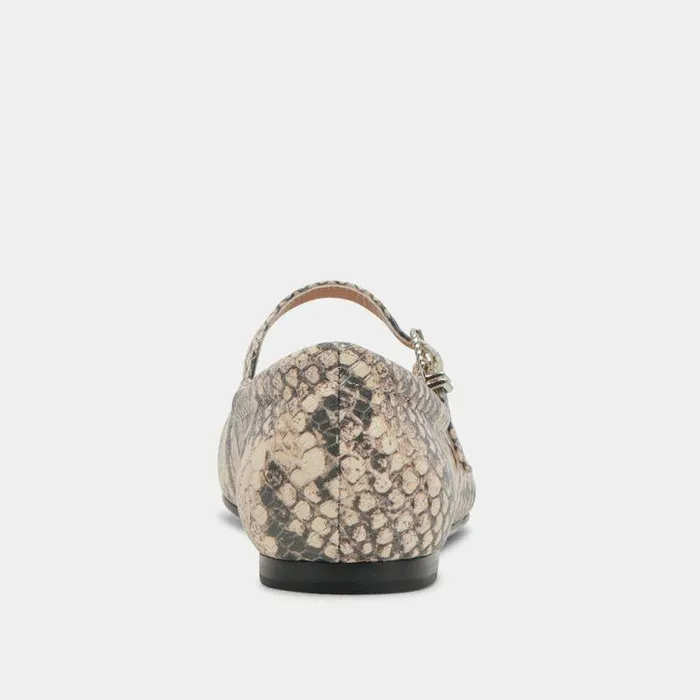 Flats and Loafers Shop Dolce Vita Reyes Ballet Flats Black White Snake Embossed Snake Ballet Flats Black White Snake Embossed