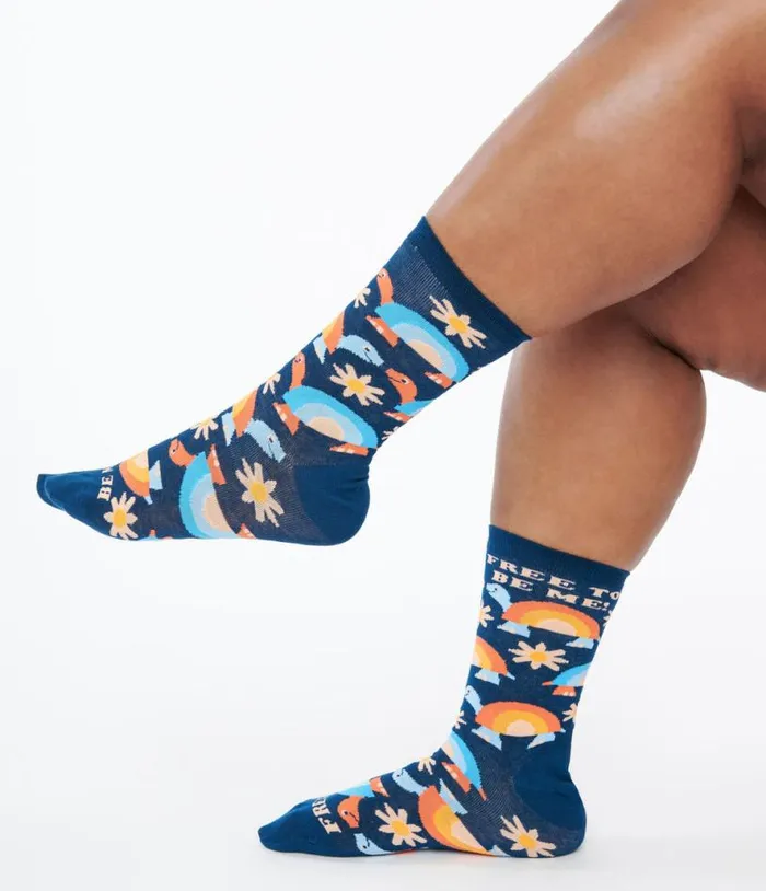 Free To Be Me Rainbow Crew Socks Accessories Unique Vintage Stockings and Tights Free To Be Me Rainbow Crew Socks Accessories Unique Vintage Stockings and Tights