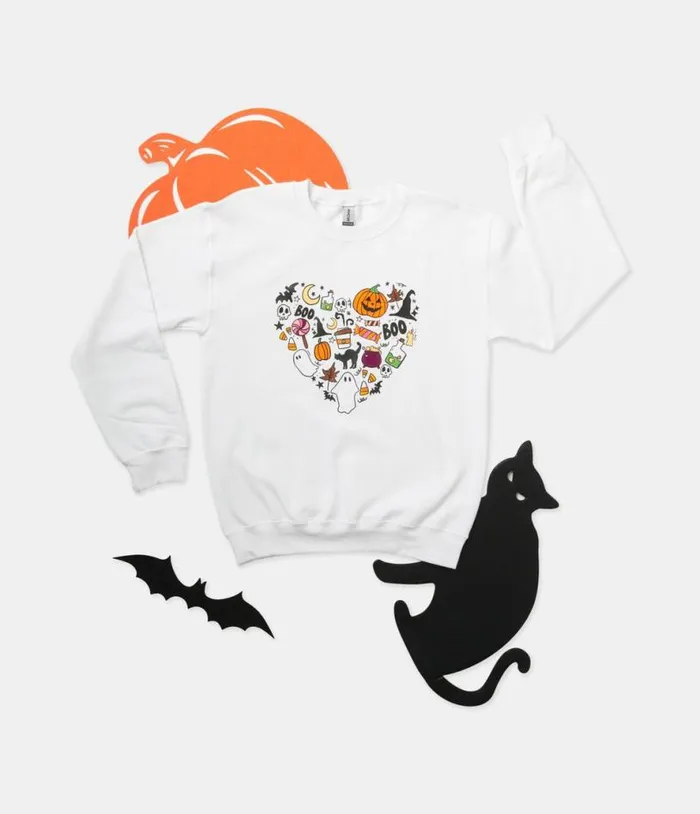 Halloween Heart Unisex Graphic Sweatshirt ClothingHalloween Unique Vintage Graphic Tees