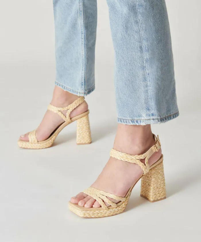 Heels Shop Dolce Vita Alysia Platform Heels Natural Raffia Natural Block Heel Sandals Lt Natural Raffia