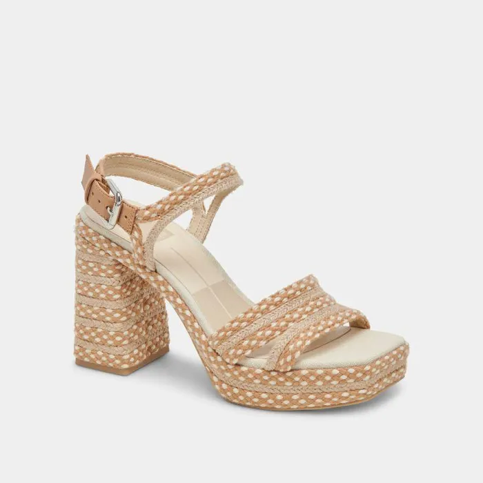 Heels Shop Dolce Vita Arnela Heels Natural Multi Woven Natural Multi Woven