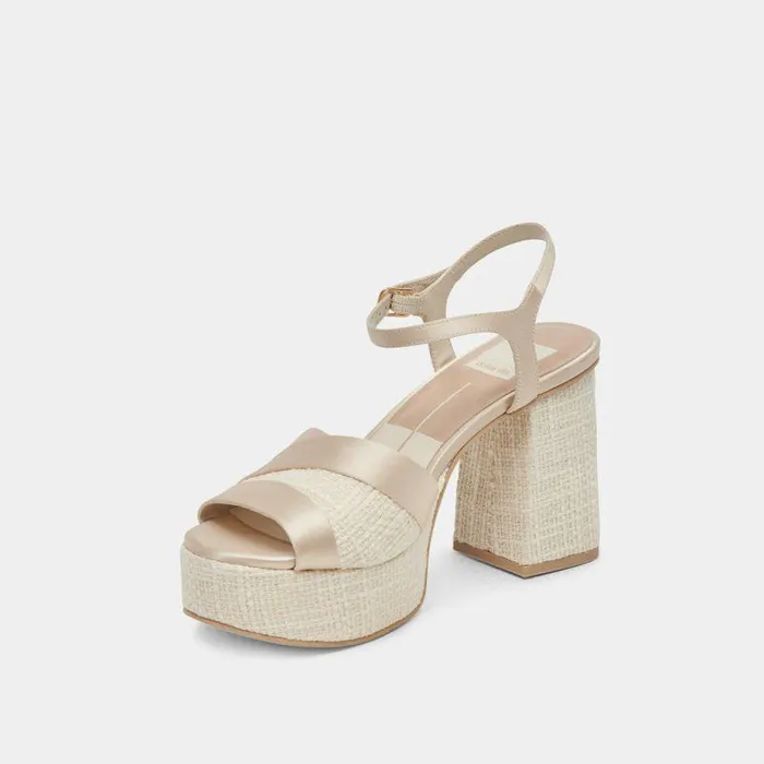 Heels Shop Dolce Vita Baily Heels Cream Satin Cream Satin