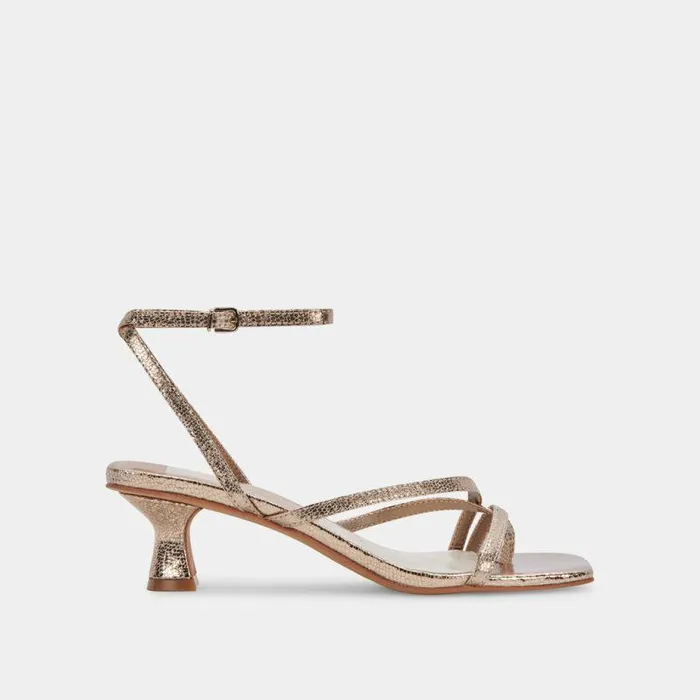 Heels Shop Dolce Vita Baylor Heels Dark Gold Cracked Stella Dark Gold Heeled Sandals Dark Gold Crackled Stella