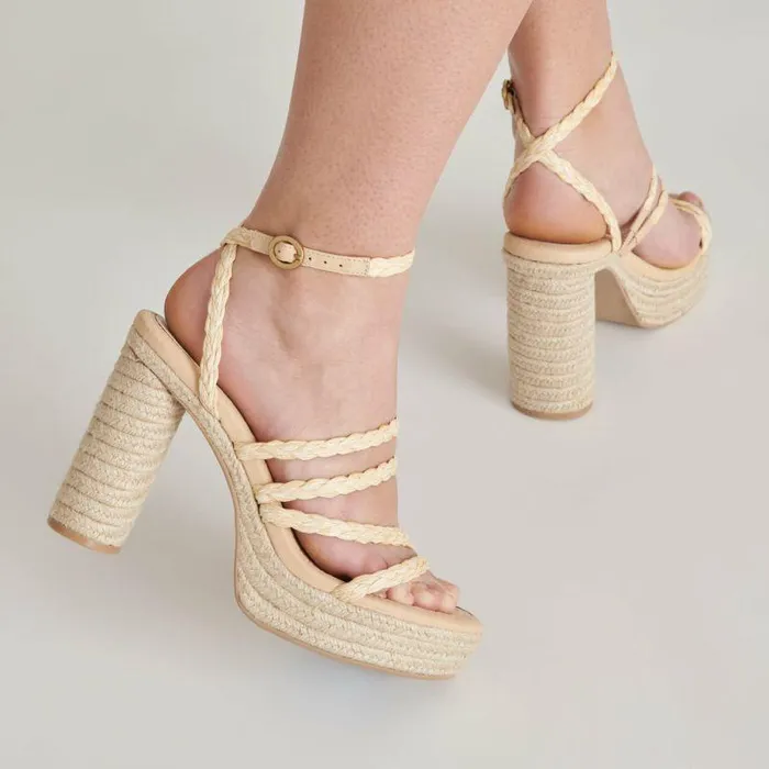 Heels Shop Dolce Vita Catina Heels Lt Natural Raffia Lt Natural Raffia