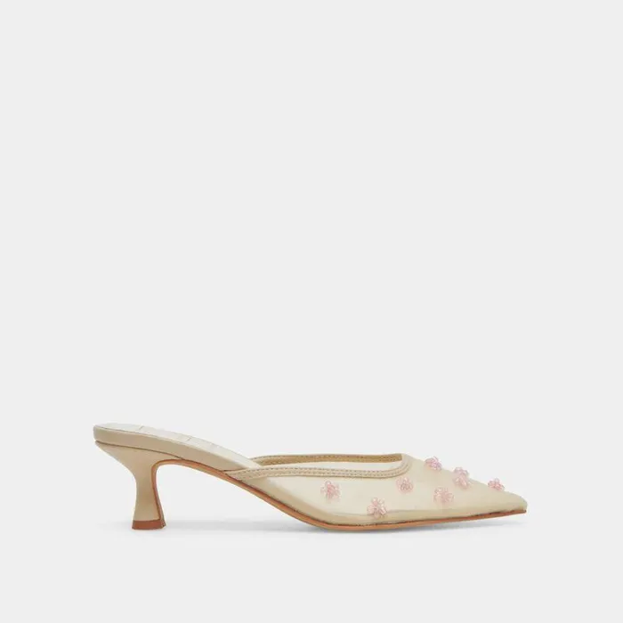 Heels Shop Dolce Vita Claire Wide Heels French Vanilla Mesh French Vanilla Mesh