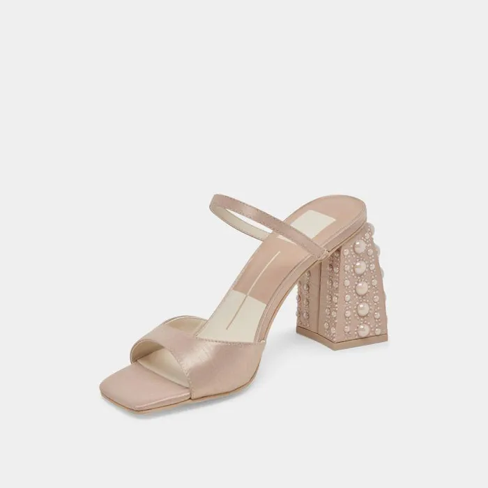 Heels Shop Dolce Vita Jemmy Pearl Heels Champagne Silk Champagne Silk