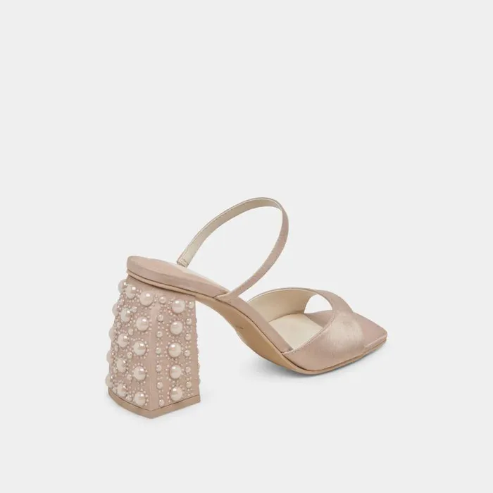 Heels Shop Dolce Vita Jemmy Pearl Heels Champagne Silk Champagne Silk