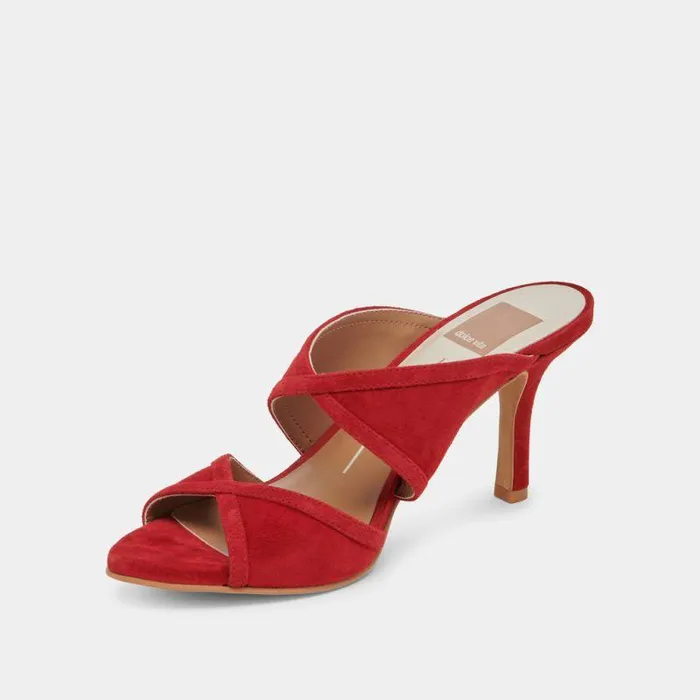 Heels Shop Dolce Vita Mandel Heels Crimson Suede Crimson Suede