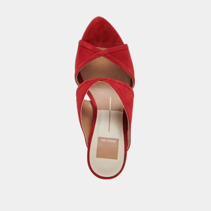 Heels Shop Dolce Vita Mandel Heels Crimson Suede Crimson Suede