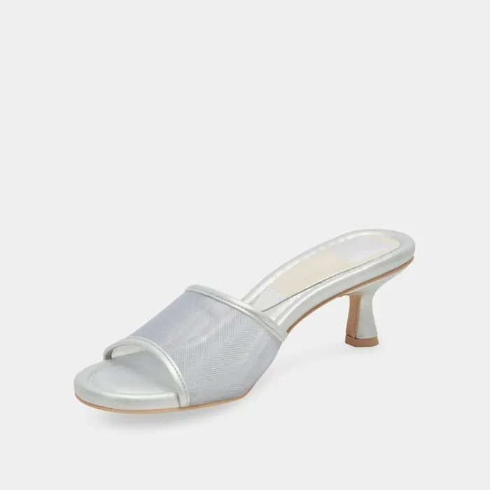 Heels Shop Dolce Vita Meeza Heels Silver Mesh Silver Mesh