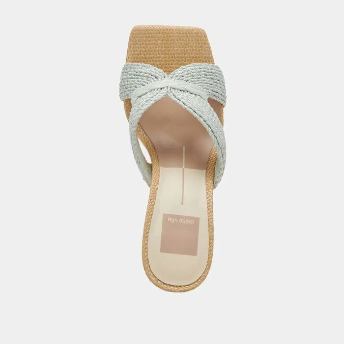 Heels Shop Dolce Vita Nitro Wide Heels Mint Raffia Mint Raffia
