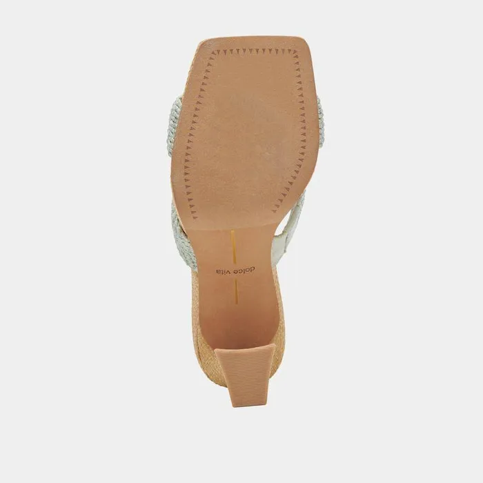 Heels Shop Dolce Vita Nitro Wide Heels Mint Raffia Mint Raffia