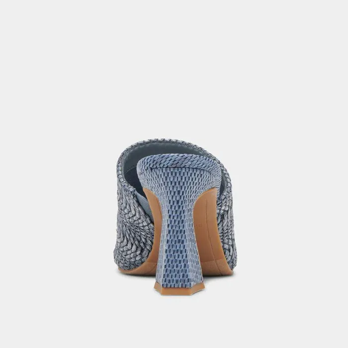 Heels Shop Dolce Vita Novis Heels Blue Woven Blue Woven