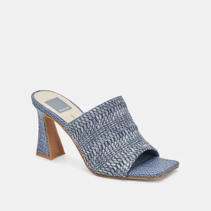 Heels Shop Dolce Vita Novis Heels Blue Woven Blue Woven