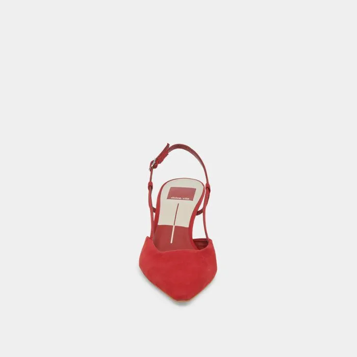 Heels Shop Dolce Vita Odela Wide Heels Crimson Suede Crimson Suede