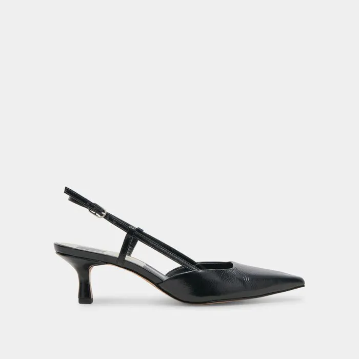 Heels Shop Dolce Vita Odela Wide Heels Midnight Crinkle Patent Midnight Crinkle Patent