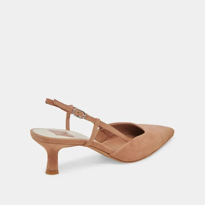 Heels Shop Dolce Vita Odela Wide Heels Toffee Suede Toffee Suede