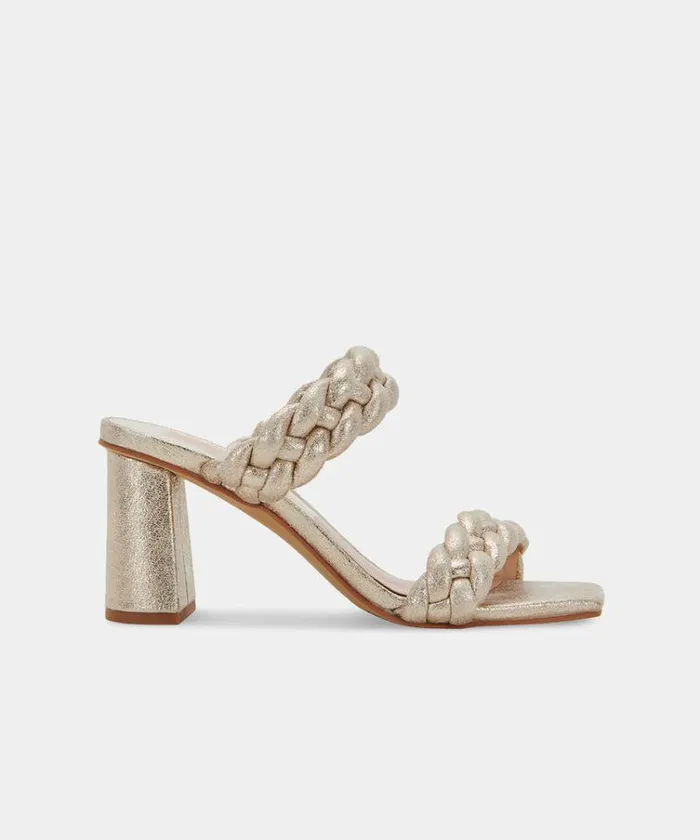 Heels Shop Dolce Vita Paily Heels Light Gold Metallic Stella Suede Light Gold Metallic Stella Suede
